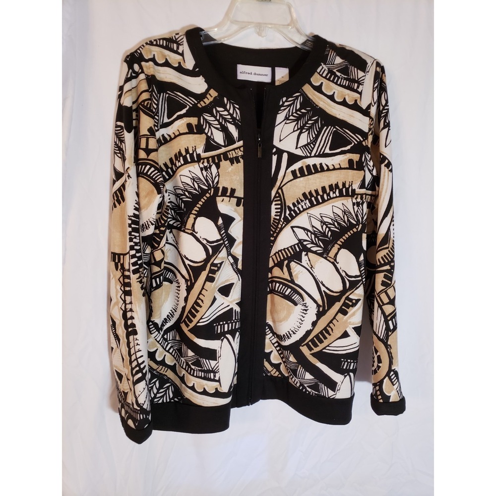 Women's Alfred Dunner Black Print Jacket Size 14